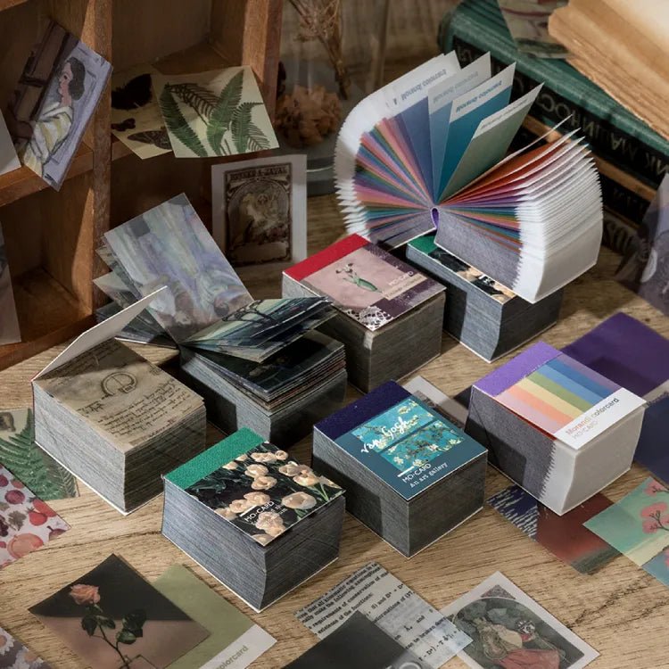 366 Pcs Van Gogh Kraft Paper Retro Scrapbook & Decorative Cards - Polendo Design