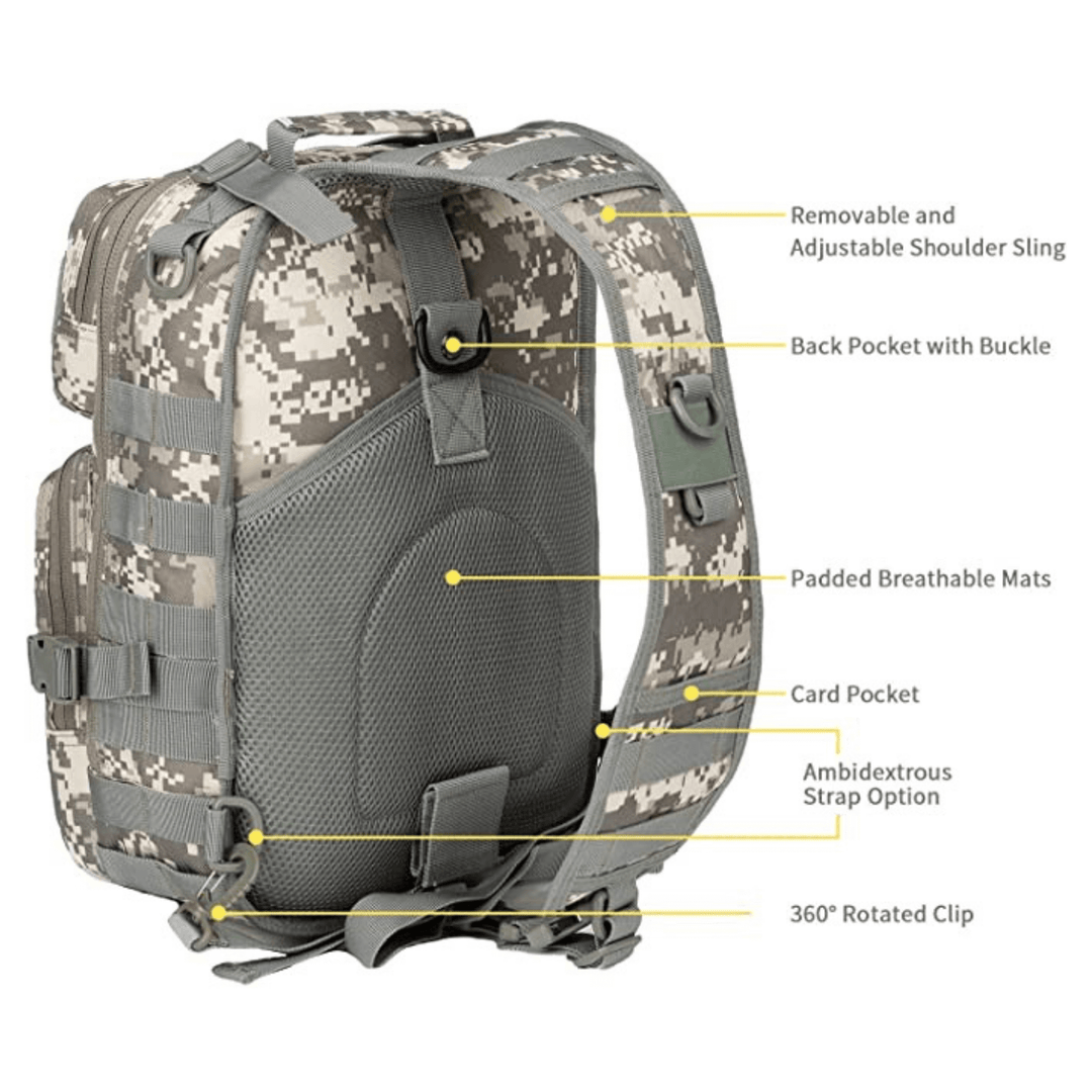 Tactical 15L Sling Backpack with Molle System