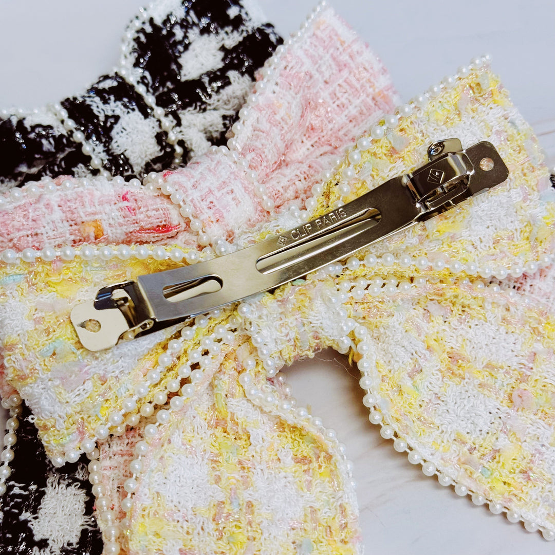 Luxury Soft Tweed Bow Hair Accessory