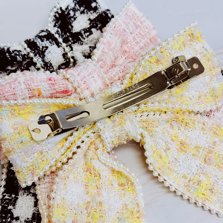 Luxury Soft Tweed Bow Hair Accessory