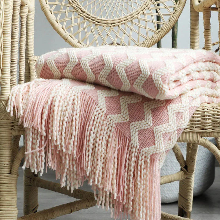 Nordic Knitted Decorative Bed Blanket