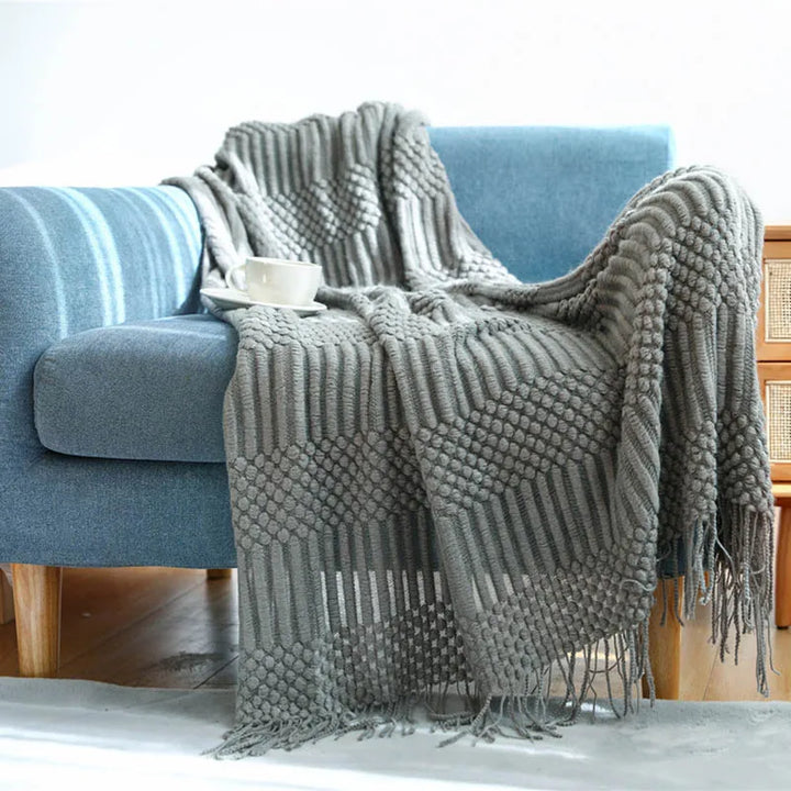 Nordic Knitted Decorative Bed Blanket