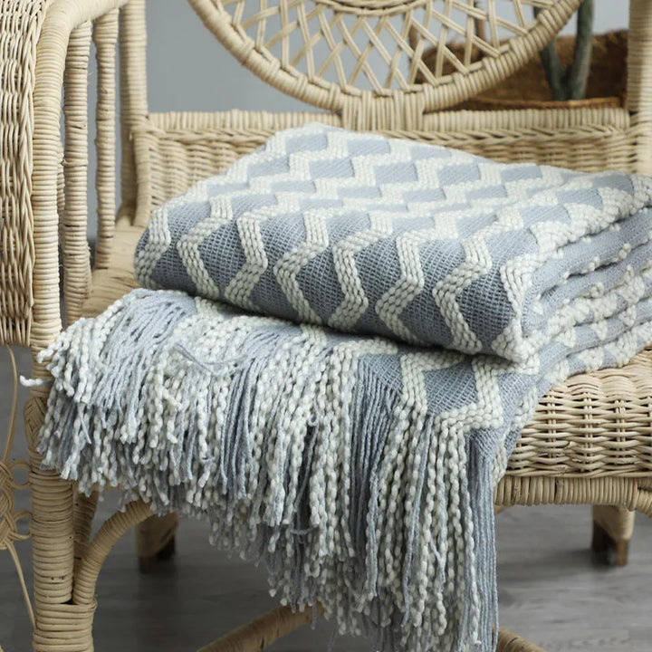 Nordic Knitted Decorative Bed Blanket