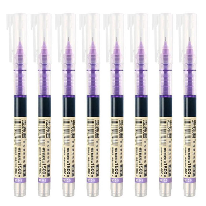 8-Color Liquid Gel Pen Set – 0.5mm Rollerball Pens for School &amp; Office - Polendo Design 8 color gel pen set