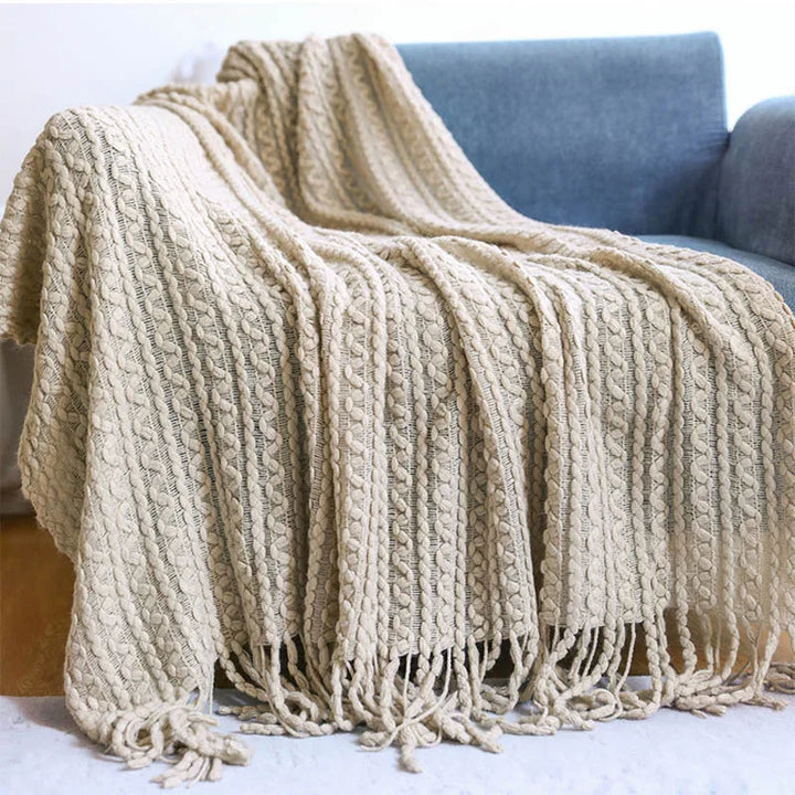 Nordic Knitted Decorative Bed Blanket