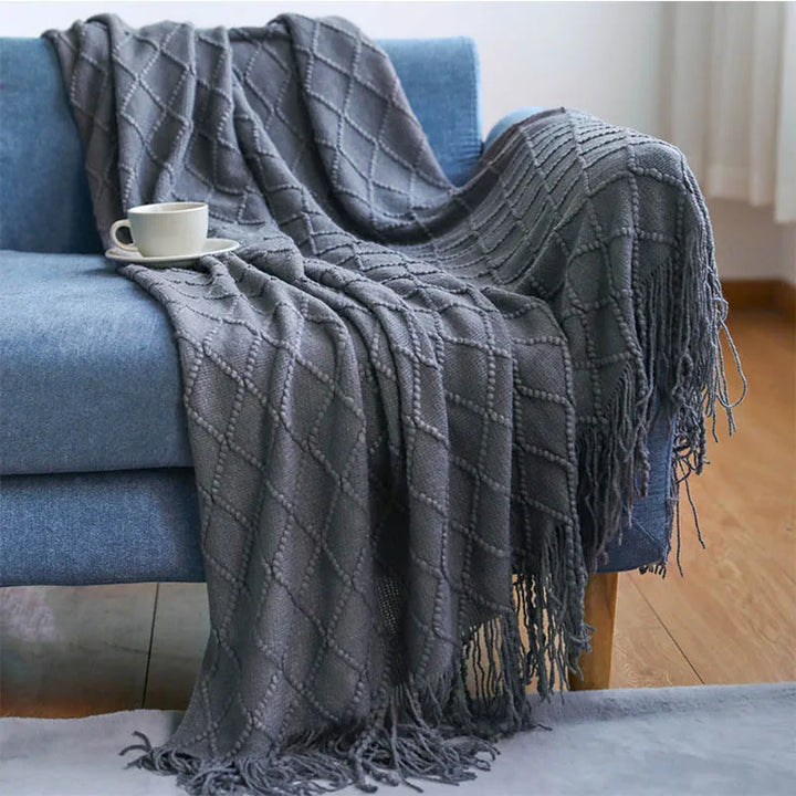 Nordic Knitted Decorative Bed Blanket
