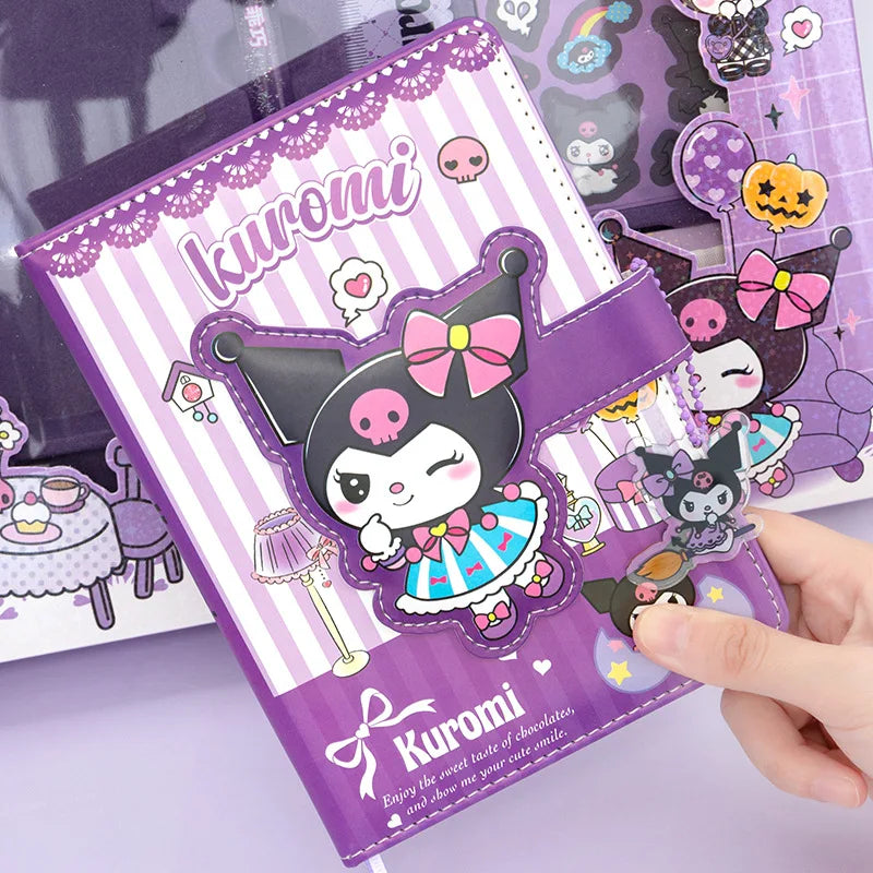 Purple folder with cartoon character &