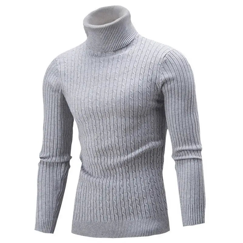 Mens High Collar Sweater – Knitted Style - Polendo Design mens high collar sweater