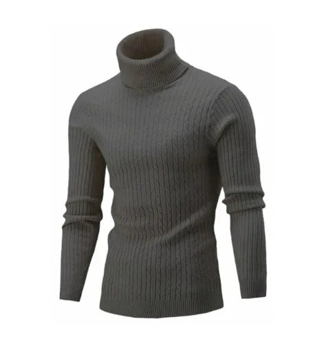 Mens High Collar Sweater – Knitted Style - Polendo Design mens high collar sweater