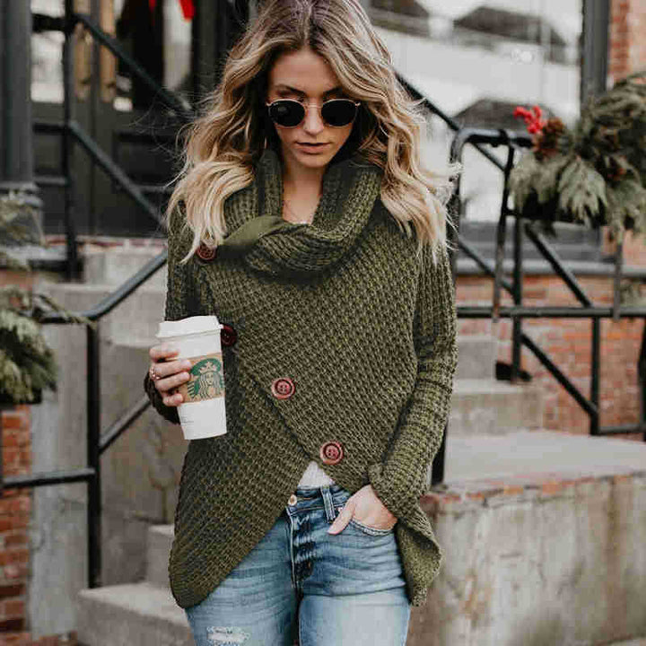 Soft White Cashmere Turtleneck Sweater for Women
