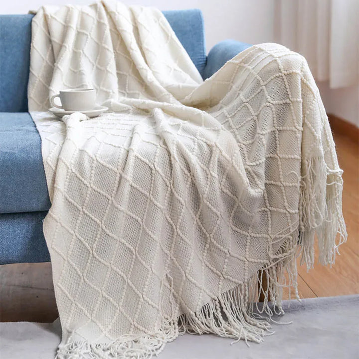 Nordic Knitted Decorative Bed Blanket