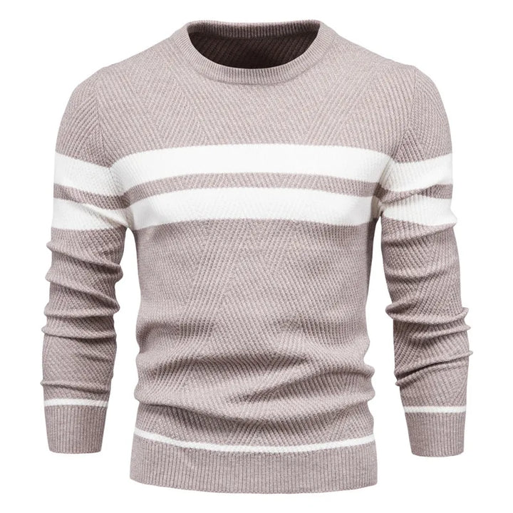 Mens Striped Pullover Sweater – Casual Knit - Polendo Design mens striped pullover sweater