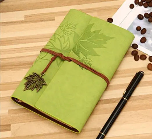 Vintage Refillable Maple Leaf Leather Journal