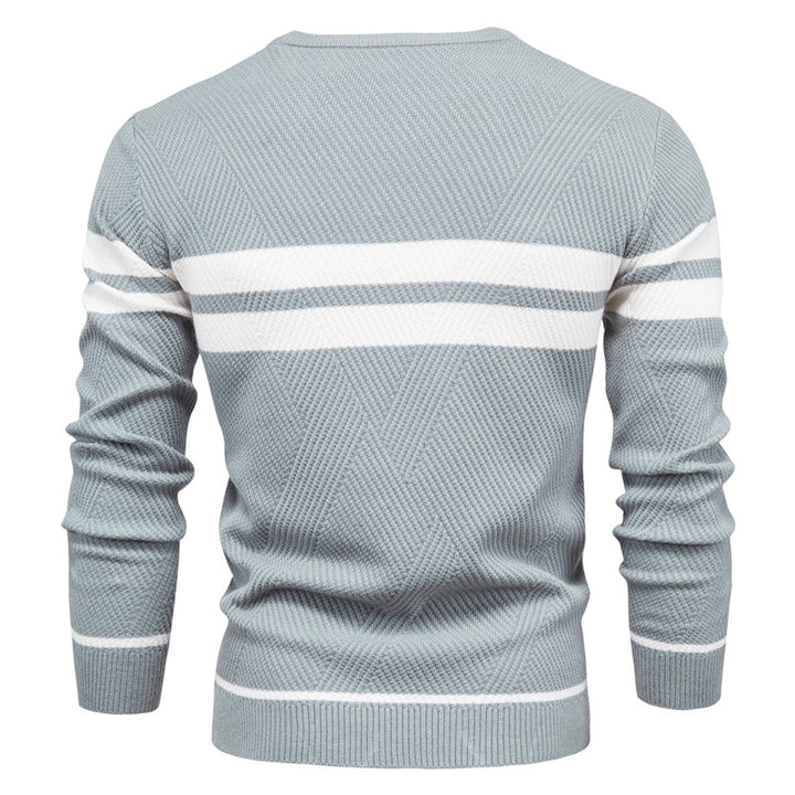 Mens Striped Pullover Sweater – Casual Knit - Polendo Design mens striped pullover sweater