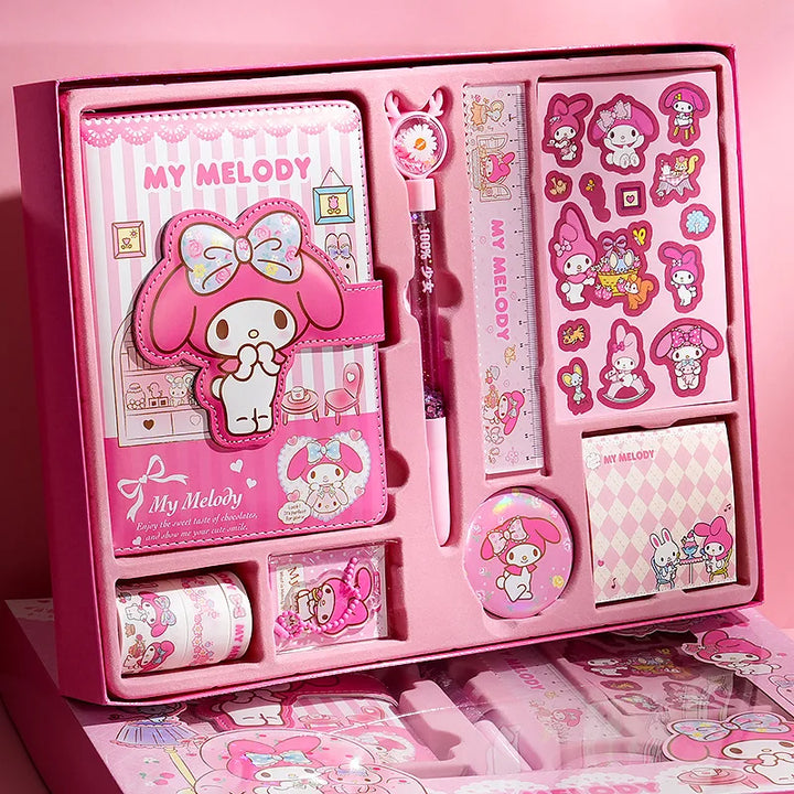 Pink stationery set with &