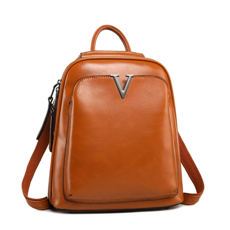 Vintage Leather Backpack for Women
