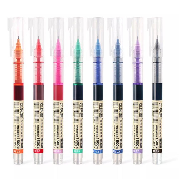 8-Color Liquid Gel Pen Set – 0.5mm Rollerball Pens for School &amp; Office - Polendo Design 8 color gel pen set
