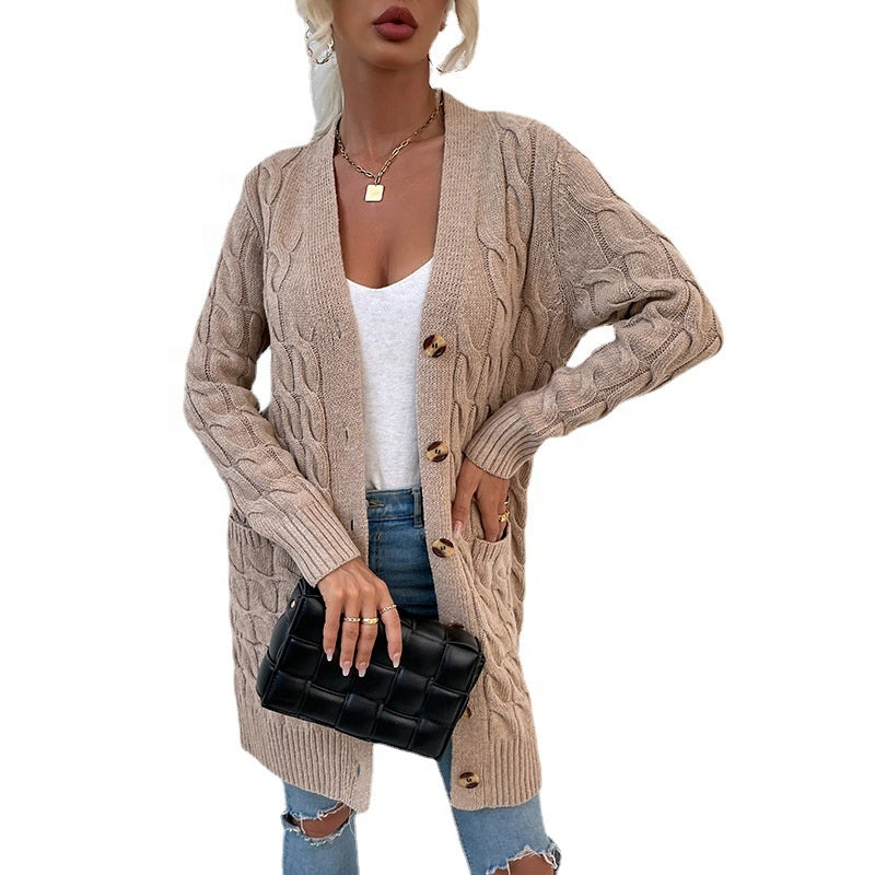 Chunky Cable Knit Cardigan for Women - Polendo Design