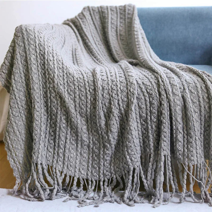 Nordic Knitted Decorative Bed Blanket