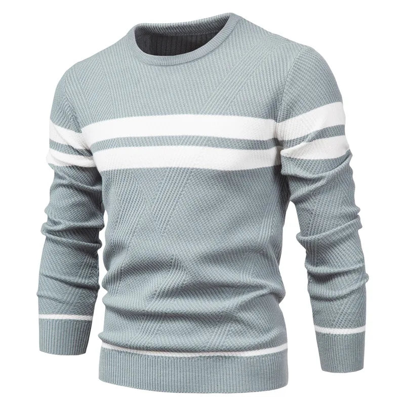 Mens Striped Pullover Sweater – Casual Knit - Polendo Design mens striped pullover sweater