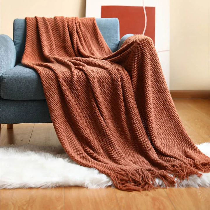 Nordic Knitted Decorative Bed Blanket