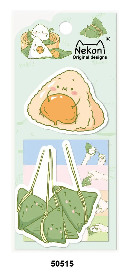 Nekoni Kawaii Self-Stick Memo Notes – Food Sticky Tabs &amp; Bookmarks - Polendo Design kawaii sticky notes