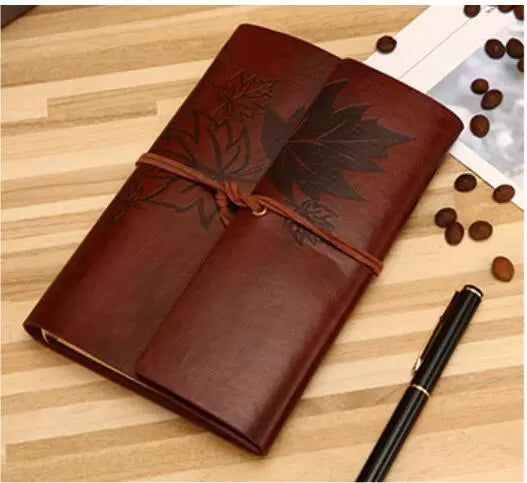 Vintage Refillable Maple Leaf Leather Journal