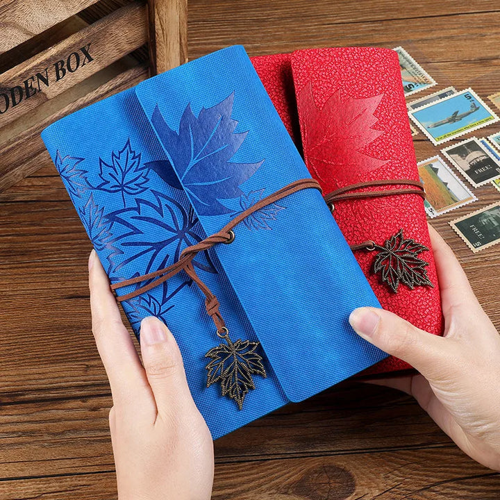 Vintage Refillable Maple Leaf Leather Journal