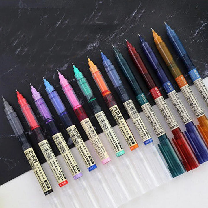 8-Color Liquid Gel Pen Set – 0.5mm Rollerball Pens for School &amp; Office - Polendo Design 8 color gel pen set