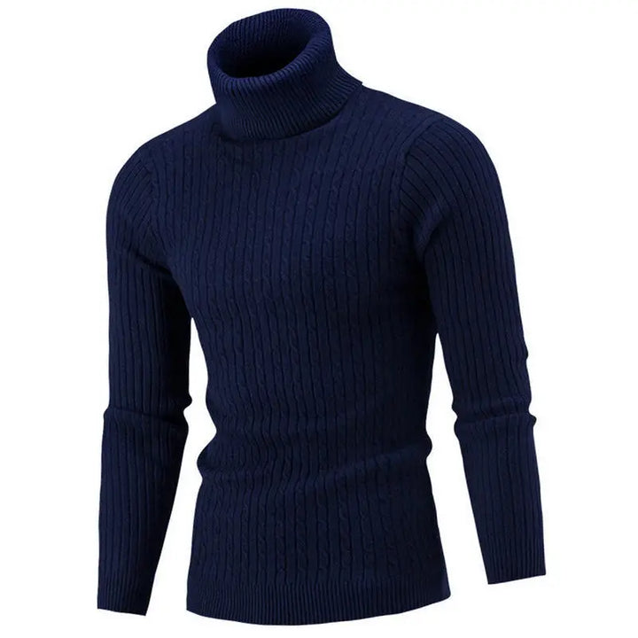 Mens High Collar Sweater – Knitted Style - Polendo Design mens high collar sweater