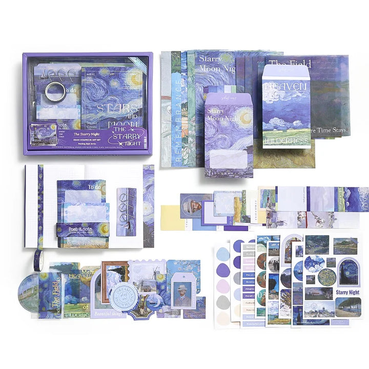 Simno Aesthetic Journaling Kit – Scrapbook Paper, A6 Grid Notebook &amp; DIY Gift - Polendo Design aesthetic journaling kit