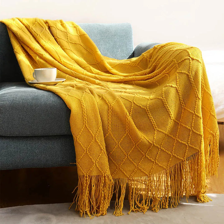 Nordic Knitted Decorative Bed Blanket