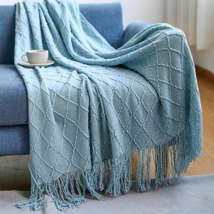 Nordic Knitted Decorative Bed Blanket