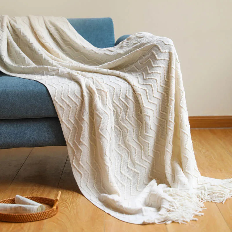 Nordic Knitted Decorative Bed Blanket