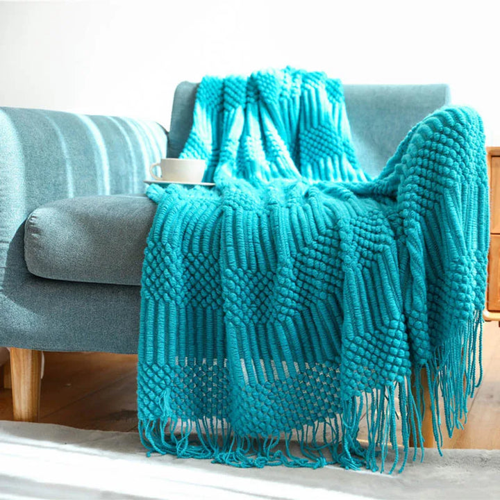Nordic Knitted Decorative Bed Blanket