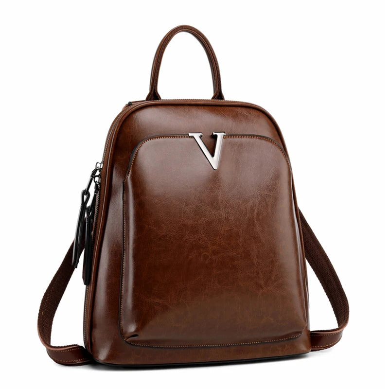 Vintage Leather Backpack for Women