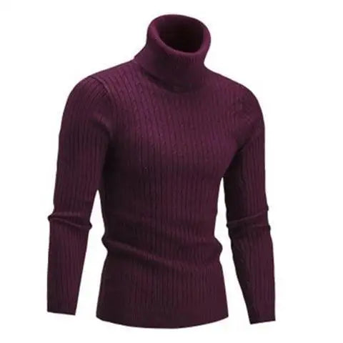 Mens High Collar Sweater – Knitted Style - Polendo Design mens high collar sweater