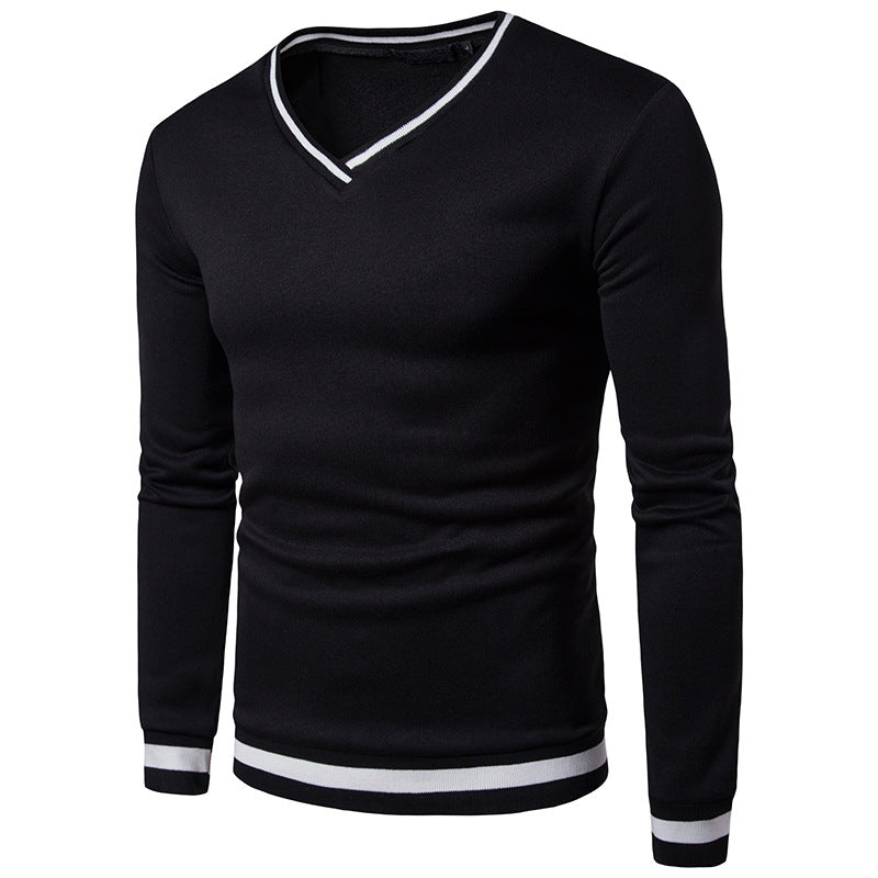 Spring Mens High Quality Long Sleeve Stitching V-Neck Sweater - Polendo Design mens v neck sweater