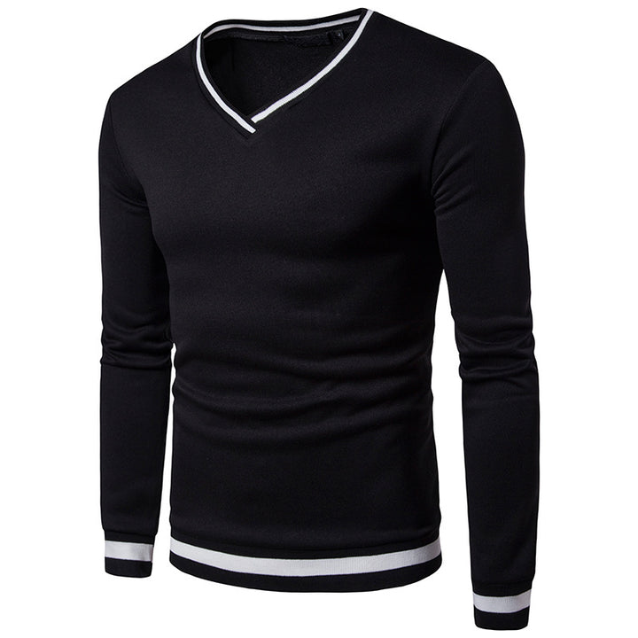 Spring Mens High Quality Long Sleeve Stitching V-Neck Sweater - Polendo Design mens v neck sweater