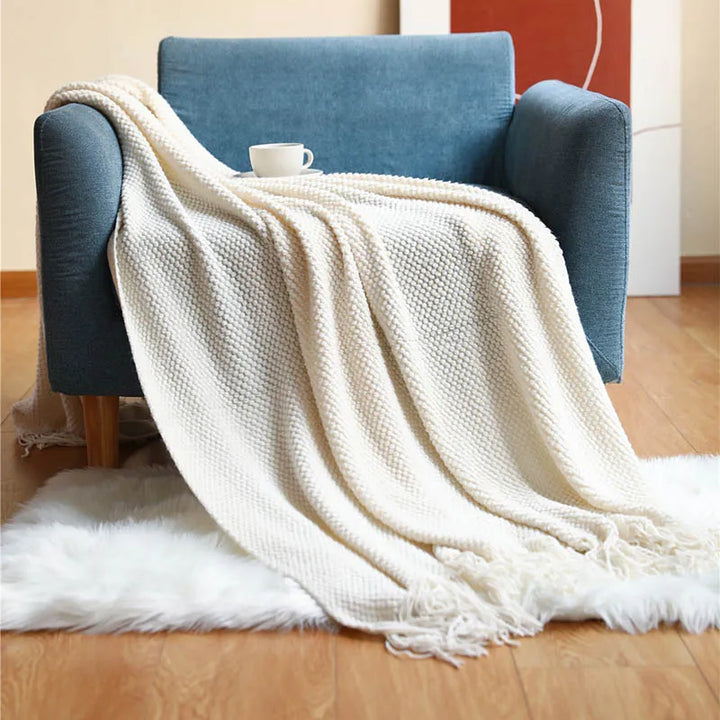 Nordic Knitted Decorative Bed Blanket