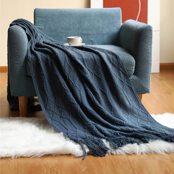 Nordic Knitted Decorative Bed Blanket