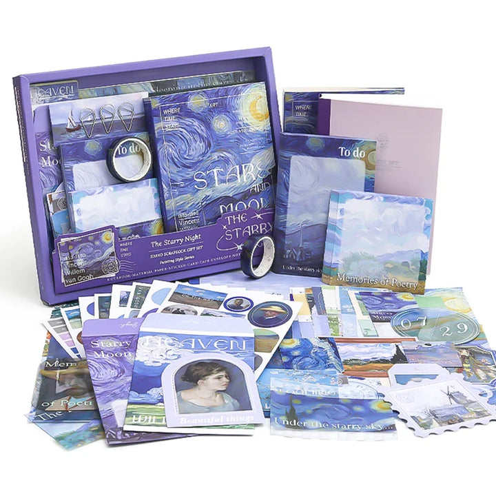 Simno Aesthetic Journaling Kit – Scrapbook Paper, A6 Grid Notebook &amp; DIY Gift - Polendo Design aesthetic journaling kit