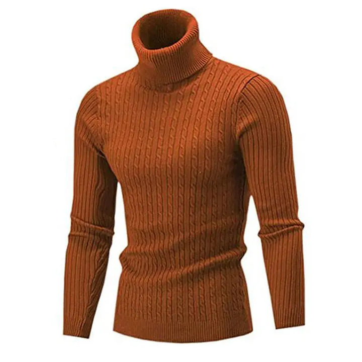 Mens High Collar Sweater – Knitted Style - Polendo Design mens high collar sweater