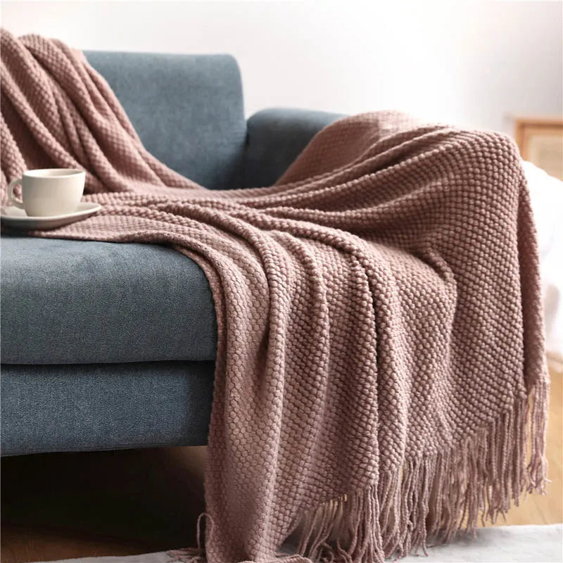 Nordic Knitted Decorative Bed Blanket