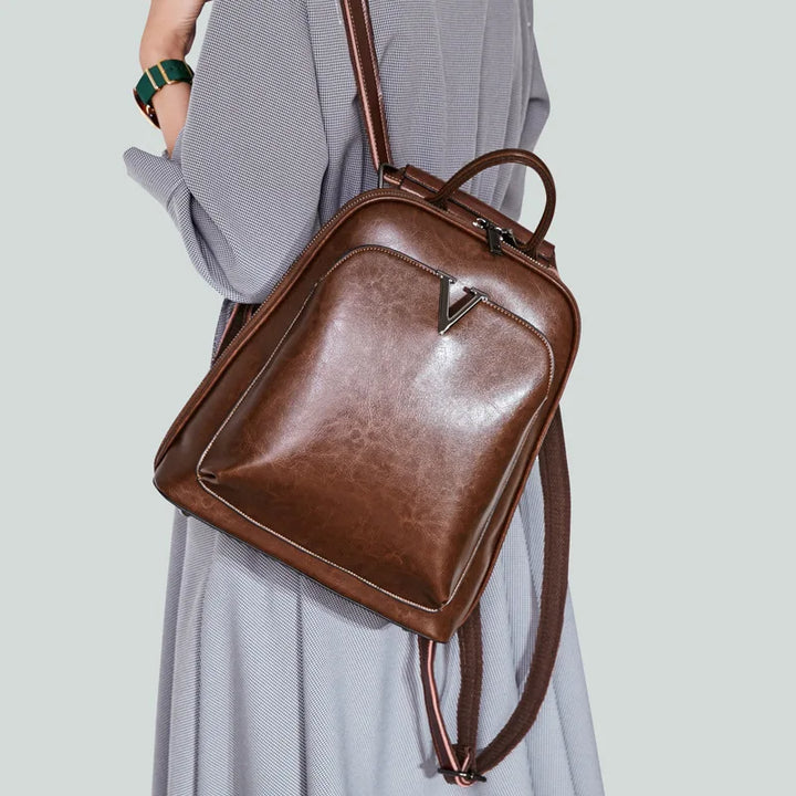 Vintage Leather Backpack for Women