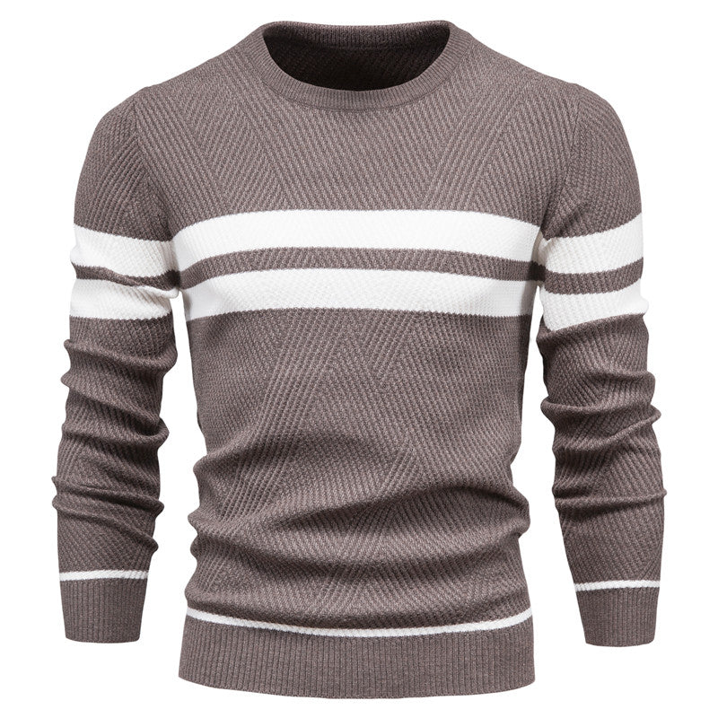 Mens Striped Pullover Sweater – Casual Knit - Polendo Design mens striped pullover sweater