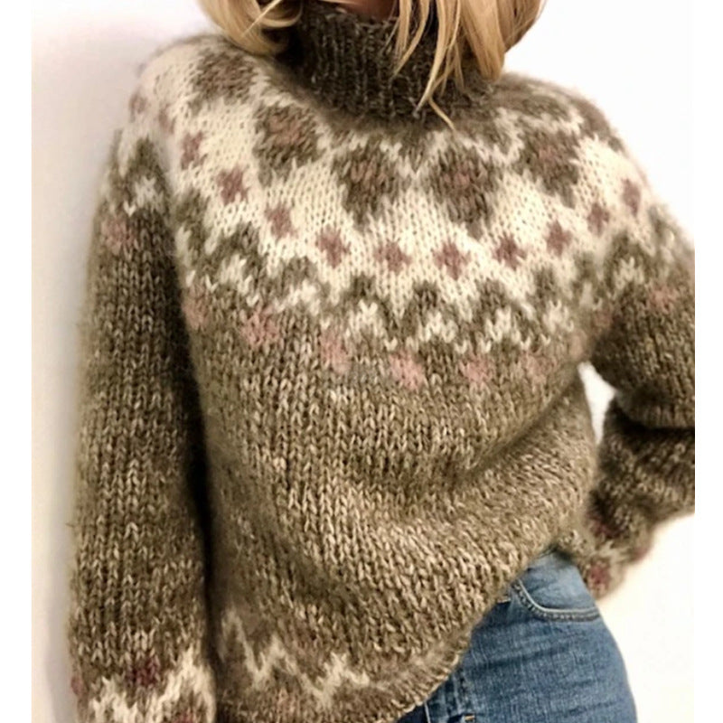 Ladies High Neck, Knitted Sweater