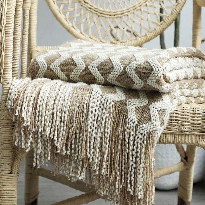 Nordic Knitted Decorative Bed Blanket