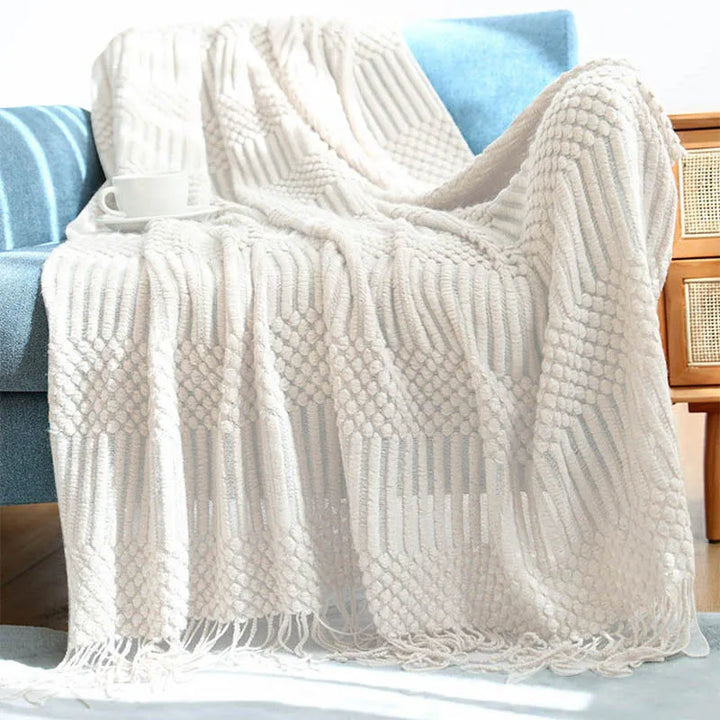 Nordic Knitted Decorative Bed Blanket