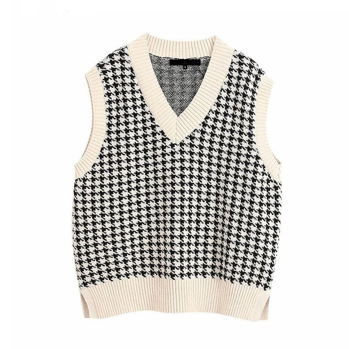 Womens Sleeveless Knit Pullover – V Neck - Polendo Design womens sleeveless knit pullover
